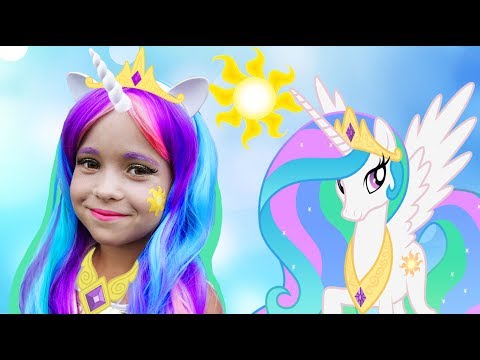 София как Принцесса , Kids Makeup Sofia DRESS UP Princess Celestia My Little Pony and Plays Dolls - Тренды Ютуба