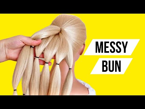 Быстрые #Прически на длинные волосы Messy bun trick. easy hairstyles - Тренды Ютуба